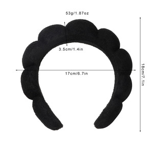 ربطة رأس إسفنجية سحابية أنيقة بلون سادة ، ربطة رأس نسائية للحمام ، ربطة رأس سبا للفتيات ، ربطة رأس ملونة لغسيل الوجه يوميًا - Product Image 6