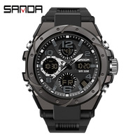 SANDA 6008 montre numérique hommes Sport chronographe Quartz montre-bracelet Original 50m étanche mâle électronique personnaliser Logo