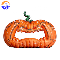Cadre de photomaton gonflable géant en forme de citrouille effrayante pour Halloween, idéal pour la décoration de jardin, pelouse, fête ou événement, avec souffleur inclus