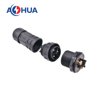 AHUA 300V 35A AC Power Plug M29 Wire to Panel Male Female Socket Assembly Power Cable Connector IP68 3PIN Wiring Joint