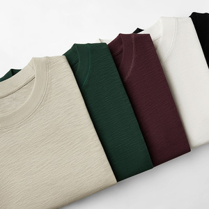 <span class=keywords><strong>Maglietta</strong></span> Casual estiva da uomo a maniche corte 310G pesante in cotone traspirante assorbente sudore a spalla larga <span class=keywords><strong>con</strong></span> tasca - Product Image 3