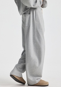 7781 Pantalon de survêtement personnalisé pour homme, coupe oversize à jambe large, style streetwear décontracté, en molleton marron uni, épais, avec cordon de serrage, pour la détente - Product Image 3
