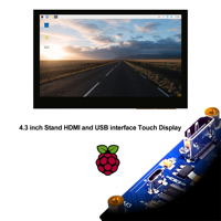 Araç için 4.3 inç ahududu Pi 4B/3B + IPS LCD kapasitif dokunmatik ekran monitör