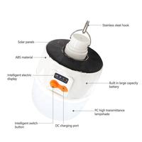 Bouton de commutation d'alimentation solaire rechargeable par USB Super lumineux Gradation Portable Camping Suspension d'urgence Ampoule LED