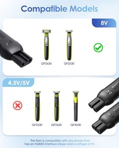 Adaptador de Carga Mini Tipo-C de 8V para <span class=keywords><strong>Afeitadora</strong></span>, Convertidor para QP2530/QP2630 HQ850, Adaptador de Corriente USB-C para <span class=keywords><strong>Afeitadora</strong></span> Eléctrica - Product Image 3