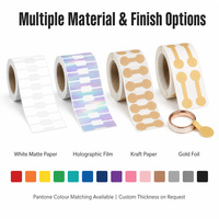 Étiquettes de prix adhésives imperméables en Tyvek pour bijoux, autocollants en forme d'haltère doré pour bracelets, boucles d'oreilles, bagues, montres, clients