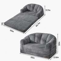 Luxuriöses Muscheldesign Cord-Polster Modernes 2-Sitzer-Sofa Kompressionsverpacktes Loveseat Schlafsofa Villa Wohnmöbel