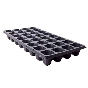 Bandejas de inicio de semillas de enchufe para propagación de plantas Bandejas de plántulas de vivero Bandejas de plástico negro de tamaño personalizado reutilizables de 50 celdas grandes