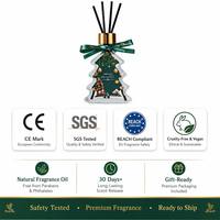 Diffuseur de parfum de Noël en forme de sapin, bouteille de 150 ml avec bâtonnets en fibre, senteurs sapin, cèdre, cannelle, sans parabène ni phtalate, végétalien, échantillon disponible