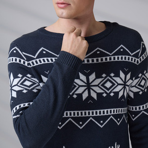 Custom LOGO OEM Christmas Sweater Jacquard Pattern <b>Jumper</b> Long Sleeve Knitwear Winter Knitted Ugly Christmas Sweater Men - Product Image 6