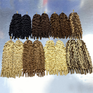 Extension per <span class=keywords><strong>capelli</strong></span> umani Miracle Knots Pre-Separati, castano <span class=keywords><strong>cioccolato</strong></span>, ricci alla francese, per uncinetto, invisibili, colore biondo, per trecce all'uncinetto - Product Image 1