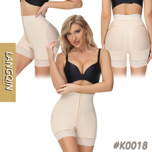 Culotte gainante pour femme, effet ventre plat, antibactérienne, à maintien moyen, respirante, crochetée, avec ouverture à crochets et fermeture éclair, effet rehausseur de fesses - Product Image 1