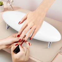 Coussin ergonomique 2-en-1 pour manucure avec lampe à ongles portable, lumière UV LED intégrée sans douleur pour le durcissement, utilisation à domicile et en salon