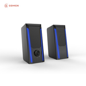Comcn <b>USB</b> Powered 2.0 Channel Stereo <b>Speaker</b> With Blue LED Light For Desktop Laptop Tablet - Product Image 1