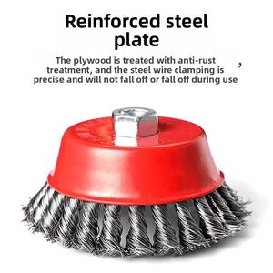 Geknoteter, gedrehter Kohlenstoffstahl-Borsten-Messingdraht 4 Zoll Tasselschleifer-Aufsatz für Rostentfernung und Polieren Industrie/DIY - Product Image 1