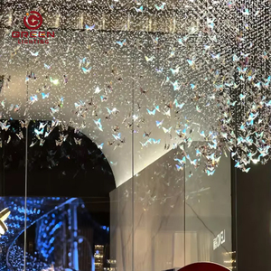 <span class=keywords><strong>Lampadario</strong></span> di Lusso Personalizzato a LED in Cristallo K9 a Forma di Farfalla per Soffitti Alti per Casa, Hotel, Ingresso, Disegni Tecnici Inclusi - Product Image 4