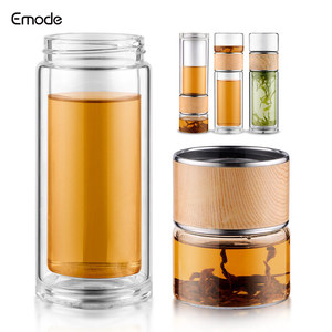Gelas Teh Emode 12oz, Gelas Mug Teh untuk Teh Daun, Buah, dan Kopi Cold Brew, Cangkir Perjalanan - Product Image 5