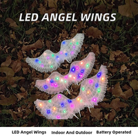 Ailes lumineuses LED colorées en forme d'ange, de fée et de papillon, à piles, pour les fêtes d'enfants, les décorations d'anniversaire et Diwali