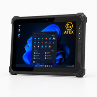 Tablette robuste certifiée Atex de 10,1 pouces, PC industriel IP65, lecteur de codes-barres 2D, 700 nits, lisible en plein soleil, ordinateur mobile