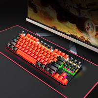Clavier mécanique BAJEAL de qualité supérieure avec interrupteurs bleus, design ergonomique, clavier mécanique de jeu RVB, étanche, pour PC et ordinateur portable