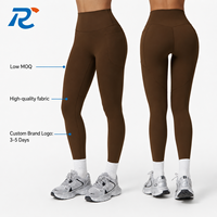 Legging Yoga Wanita RONGCHAO Pinggang Tinggi, Pengangkat Bokong, dengan Kantong Samping, Cepat Kering, Ketat, untuk Lari, Gym, dan Fitness
