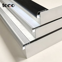 Profilé d'extrusion en alliage d'aluminium TOCO noir avec LED intégrées pour nez de marche antidérapant, pour éclairage de escalier en pierre, garantie 5 ans