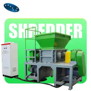 High Output Agricultural Plastic Film double shaft Shredder /plastic raffia bags shredding machine
