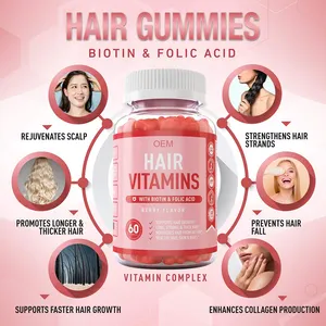 2023 Best Seller pertumbuhan rambut Gummies vitamin dan suplemen Collagen dan Biotin Gummies perawatan rambut botol kemasan BG-05 baru lahir