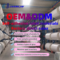 Rouleau Jumbo de 75m en PP thermique direct blanc, autocollant adhésif brillant/mat en PET aluminisé pour scellage de sacs synthétiques et cartons