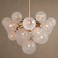 Lustre moderne en fer pour salon, salle à manger, cuisine, avec globes en verre, base E12