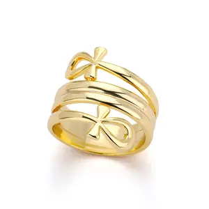 Hot Cluster Gouden Ringen Egyptische Sieraden Zwart Pride Messing Afrikaanse Queen Ring Charm Godin Afrika Top Cluster Ringen Voor Unisex