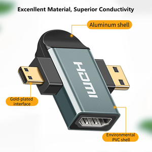 Vỏ Nhôm Mạ Vàng Hai Trong Một Micro HDMI + Bộ Chuyển Đổi Mini HDMI Nam Sang HDMI Nữ - Product Image 3