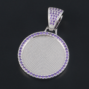 Collier pendentif médaillons mémoire <span class=keywords><strong>photo</strong></span> personnalisé 35mm laiton plaqué or AAAAA collier <span class=keywords><strong>photo</strong></span> glacé diamant CZ coloré - Product Image 4