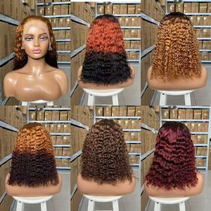Parrucche da donna con onda corta effetto <span class=keywords><strong>acqua</strong></span> 13x4, nere, di grado 12A, 100% capelli umani, con lavorazione Spotlight Processing - Product Image 2