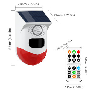 Détecteur de Mouvement Infrarouge Sans Fil à Énergie Solaire 433 MHz, Sirène Stroboscopique 120 dB, Alarme et Capteur PIR Étanche - Product Image 3