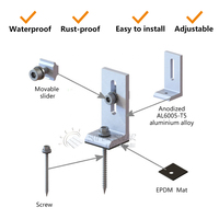 Support de montage solaire universel robuste de qualité supérieure Super Solar avec pied en L, coussinet EPDM étanche, garantie 12 ans pour les applications commerciales en métal
