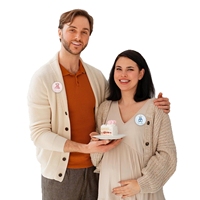 Badges en étain de 1,5 pouce pour révélation du sexe du bébé, cadeaux et décorations pour invités de fête prénatale