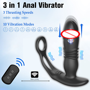 Massaggiatore Prostatico 3 in 1 <span class=keywords><strong>per</strong></span> Uomo con 10 Frequenze di Vibrazione, Telecomando Wireless, Giocattolo Sessuale, <span class=keywords><strong>Vibratore</strong></span> Anale - Product Image 1