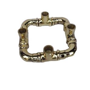 Porte-bougie en tuyau métallique de haute qualité en finition dorée, support de bougie en tuyau industriel, candélabre, décoration de la maison, décoration de fête - Product Image 1