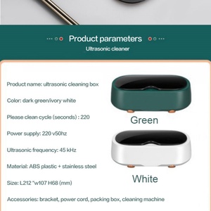 เครื่องทำความสะอาดอัลตราโซนิกความถี่สูง 45 กิโลเฮิรตซ์ สำหรับเครื่องประดับ แบบดิจิตอล พกพาได้ ใช้ทำความสะอาดฟันปลอมและแว่นตา - Product Image 6