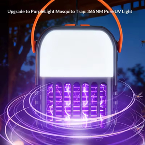 Lampe anti-moustiques solaire LED rechargeable par USB, intérieur et extérieur, batterie à semi-conducteurs, matériau ABS, pour le camping - Product Image 2