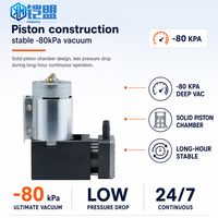 Pompe à air à piston miniature KAI MENG KMDP-C3A-24V 24V à moteur CC à balais, faible bruit, débit de 20L/min, pression négative de -80kPa, pour applications esthétiques