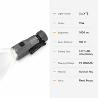 Lampe torche LED rechargeable USB F30, étanche IP65, mini, avec queue magnétique, tactique, haute luminosité, en alliage d'aluminium, pour le camping