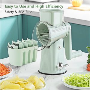 Rallador Multifunción Rotatorio 5 en 1 con Caja de Almacenamiento, Cortador Manual de Verduras, Queso, Patatas y Repollo - Product Image 4