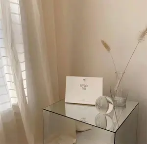 Blogueiros mesmo fotografia adereços acrílico espelho de vidro mesa de café cubo top design minimalista moderno mobiliário mesa lateral de acrílico