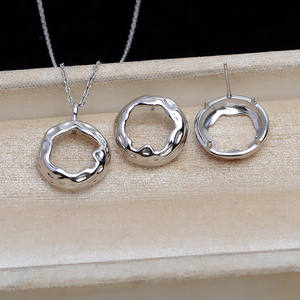 Ensemble de bijoux en argent S925 pour femme, perles à boutons 13-14, pendentif, boucles d'oreilles, chaîne 5121 avec quartz, perle, accessoires de bricolage - Product Image 1