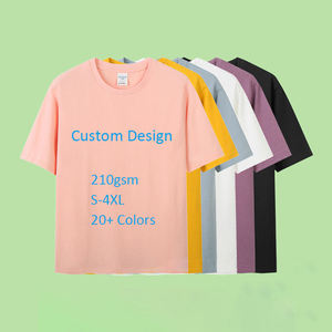 T-shirt de luxe de haute qualité à col rond et manches courtes, 210 GSM, en coton peigné compact Siro, avec logo personnalisé, vente en gros - Product Image 2