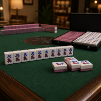 Jeu de Mahjong portable en acrylique FX avec étui de voyage – Idéal pour les soirées et le divertissement
