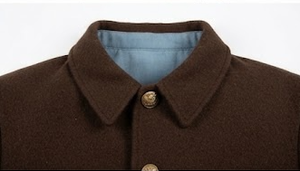 Manteau d'hiver pour homme en laine 100% marron, uniforme, fait main, brodé, à manches longues, à simple boutonnage - Product Image 5