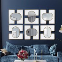Miroir Décoratif Mural Sur Mesure Style Moderne Luxe Léger Nordique Français pour Mur d'Arrière-Plan de Salon Nouveau Style